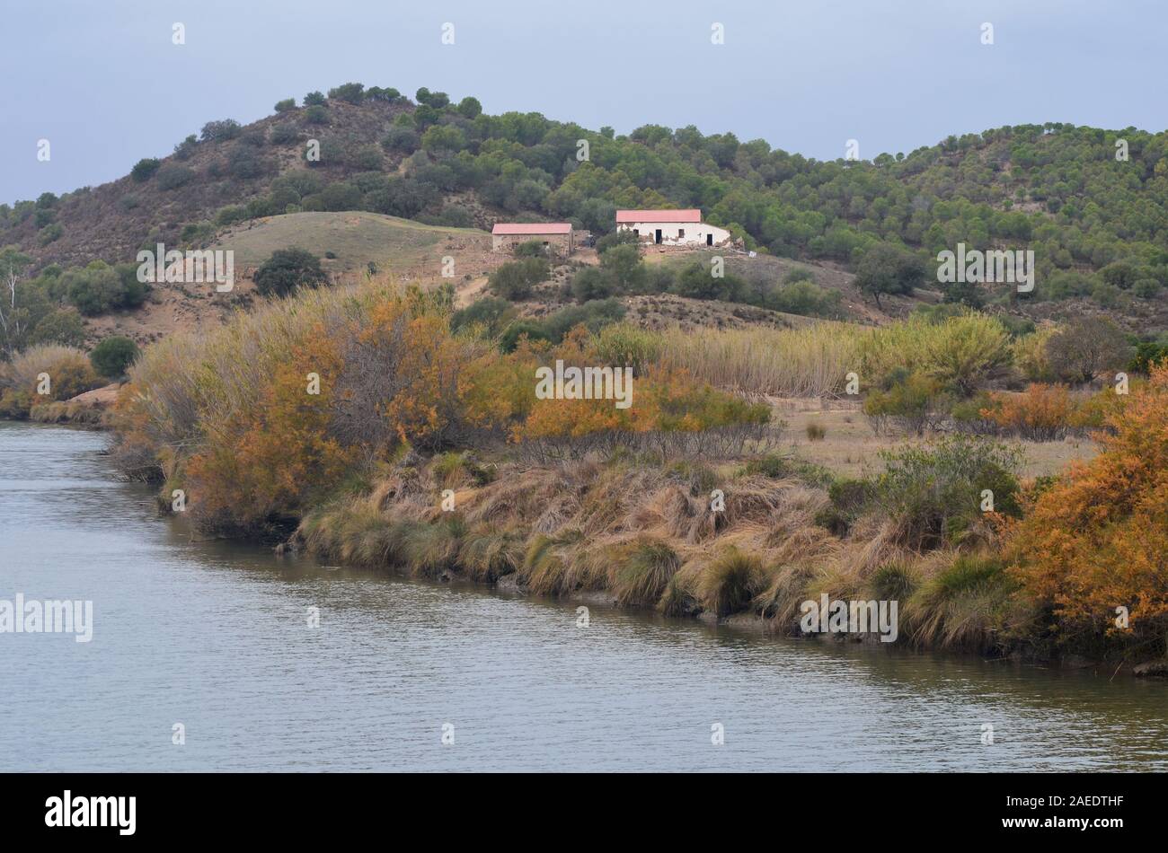 Die odeleite River, einem Nebenfluss des unteren Fluss Guadiana, Süden von Portugal Stockfoto