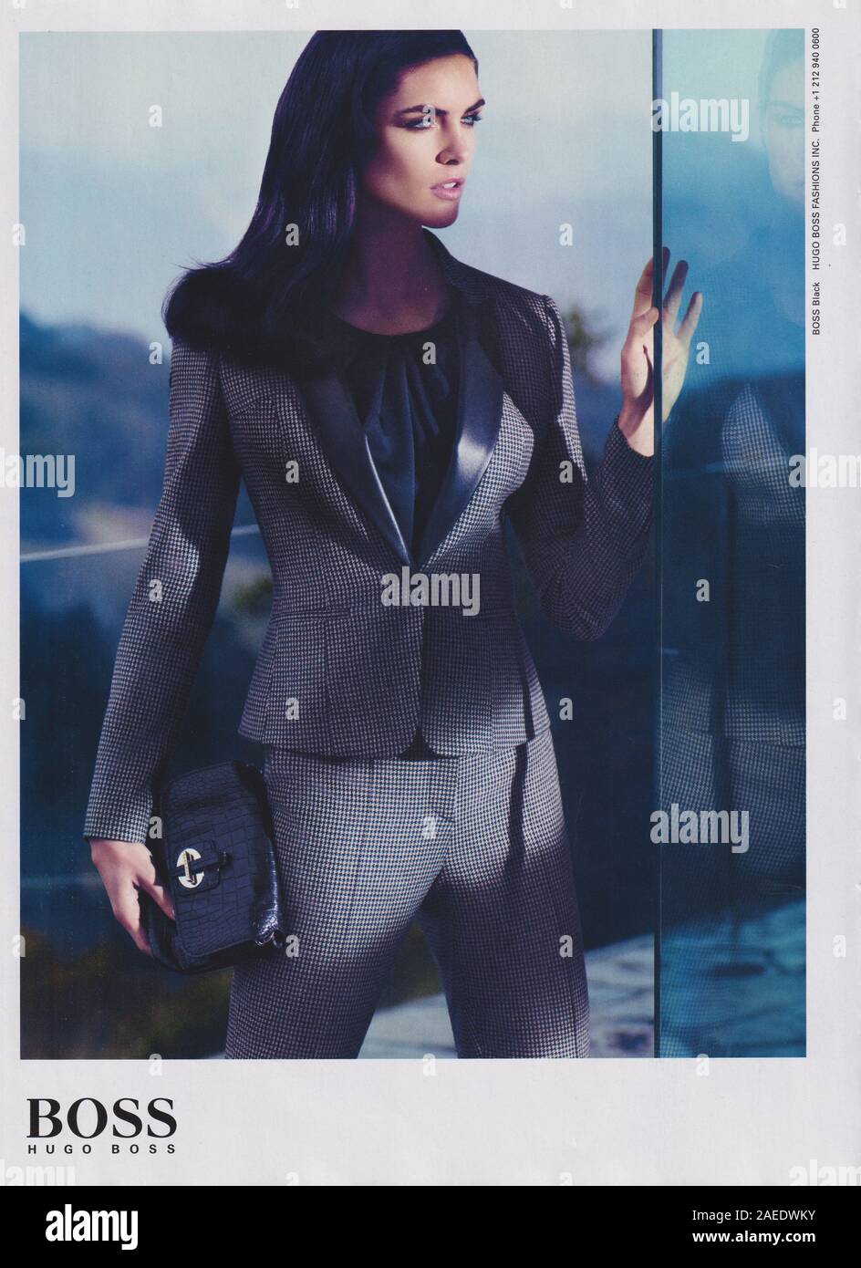 Plakat werbung Hugo Boss Fashion House mit Hilary Rhoda in Papier Magazin  von 2012 Jahr, Werbung, kreative Hugo Boss Werbung ab 2010 s  Stockfotografie - Alamy