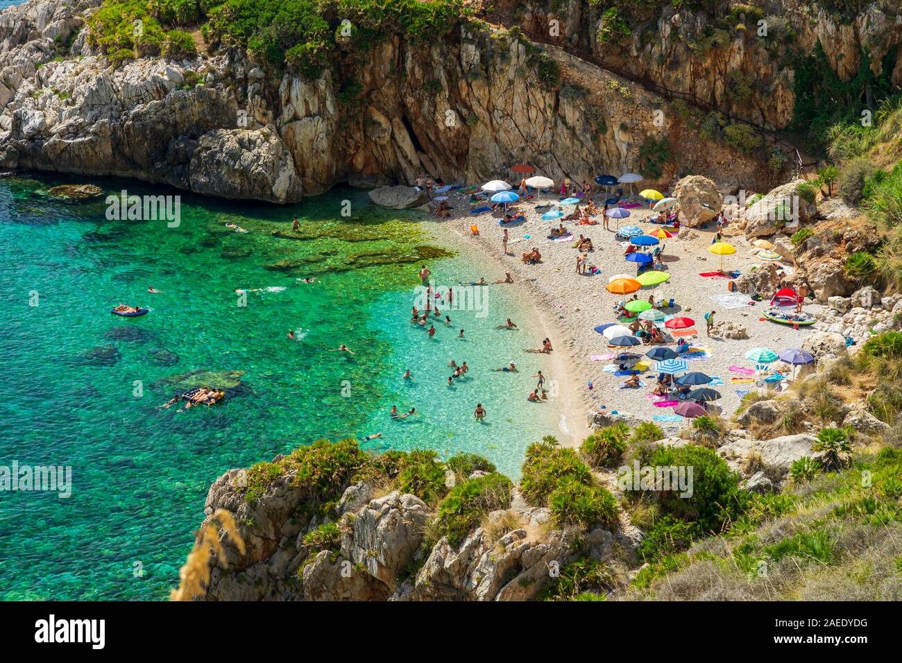 Küste in Sizilien in Italien, Riserva Naturale dello Zingaro Stockfoto