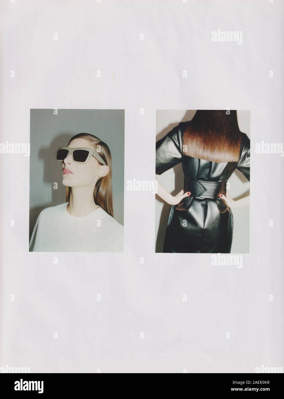 Plakat Werbung CELINE Modehaus in Papiermagazin von 2012 Jahren, Werbung, kreative Celine Anzeige aus den 2010er Jahren Stockfoto