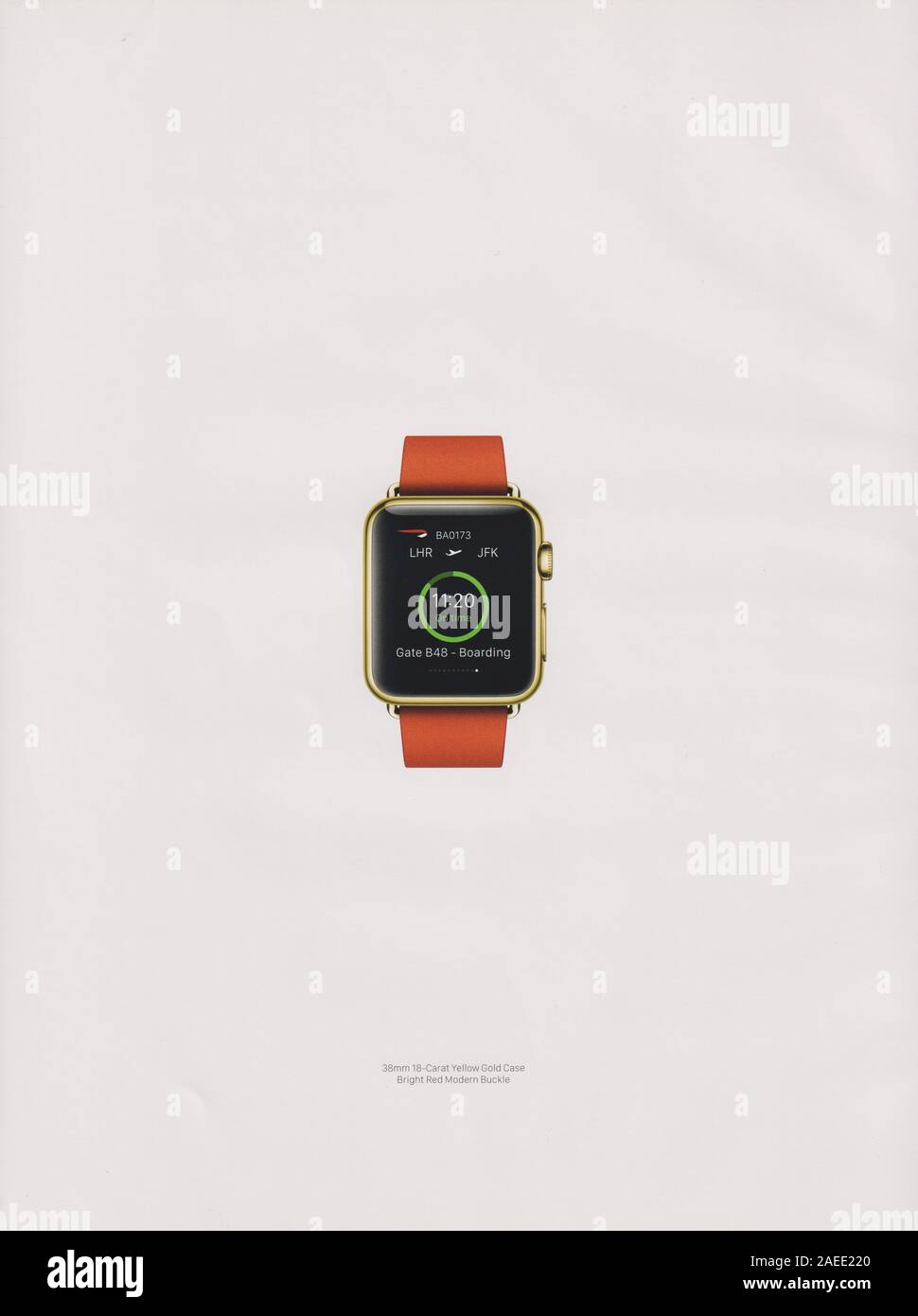 Plakat werbung Apple Watch Serie 1 in Papier Magazin von 2015 Jahr Werbung Creative Apple 2010s Anzeige Stockfotografie Alamy