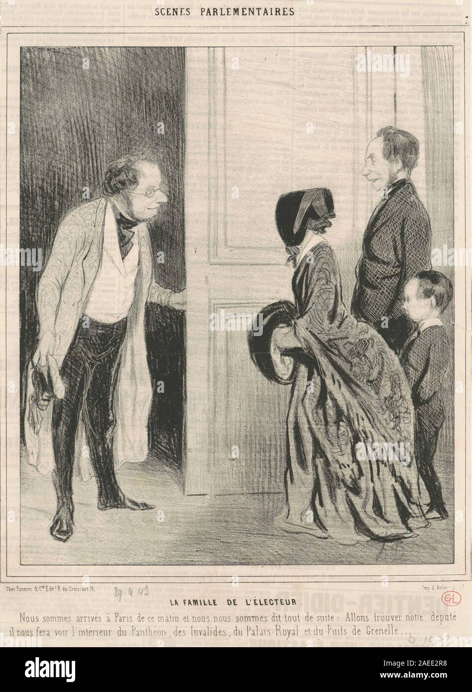 Honoré Daumier, La Famille de l'électeur, 19. Jahrhundert La Famille de l'électeur, 19. Jahrhundert Stockfoto