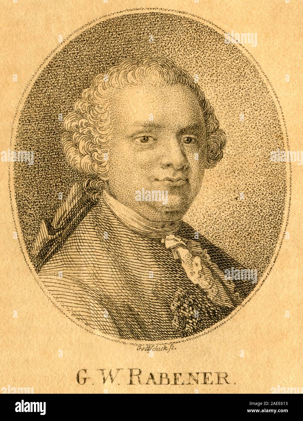 Europa, Deutschland, Sachsen, Rittergut Wachau, Markkleeberg, Leipzig, Dresden, Gottlieb Wilhelm Rabener, deutscher Schriftsteller und Satiriker der Aufklärung, Porträt, gestochen von Gottschick, Motiv aus: "Satiren", von Gottlieb Wilhelm Rabener, Verlag: W. Forstmann, Aachen, 1815. / Europa, Deutschland, Sachsen, Wachau, Markkleeberg, Leipzig, Dresden, Rabener, Gottlieb Wilhelm Rabener, deutscher Schriftsteller und Satiriker im Zeitalter der Aufklärung,, Porträt, gestochen von Gottschick, Bild aus: "Satiren", die von Gottlieb Wilhelm Rabener, Verlag: W. Forstmann, Aachen, 1815. Stockfoto