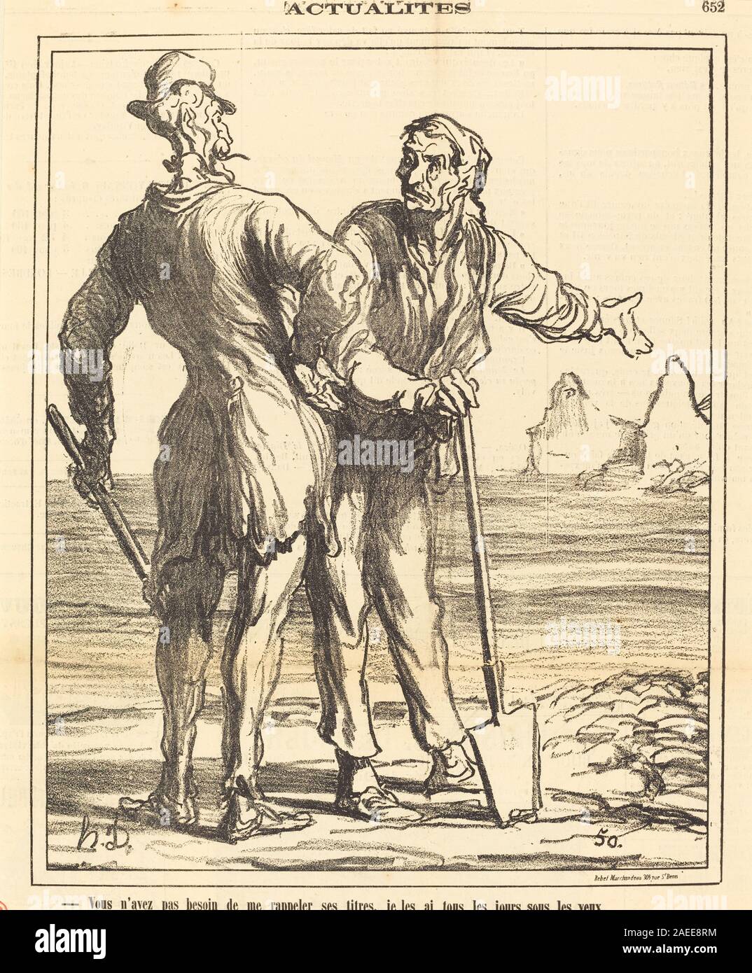 Honoré Daumier, Vous n'avez pas Besoin de mich rappeler ses Titer, 1871 Vous n'avez pas Besoin de mich rappeler ses Titer ...; 1871 Datum Stockfoto