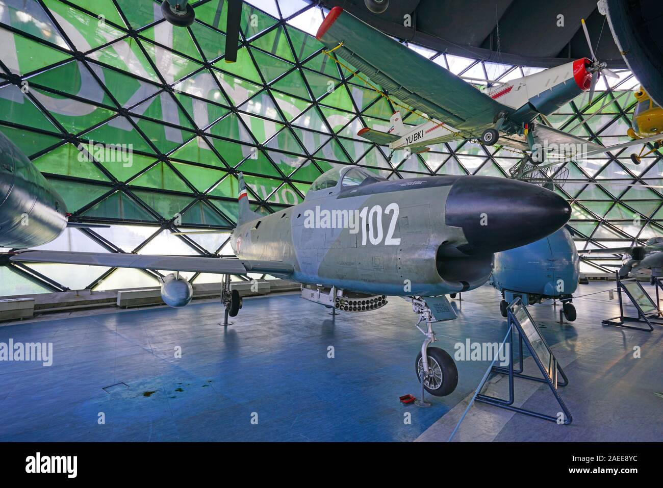 Belgrad, SERBIEN-19 Jun 2019 - Blick auf das Wahrzeichen Aeronautical Museum Belgrad (Ehemaligen jugoslawischen Luftfahrttechnischen Museum) Neben der Belgrader Ni entfernt Stockfoto