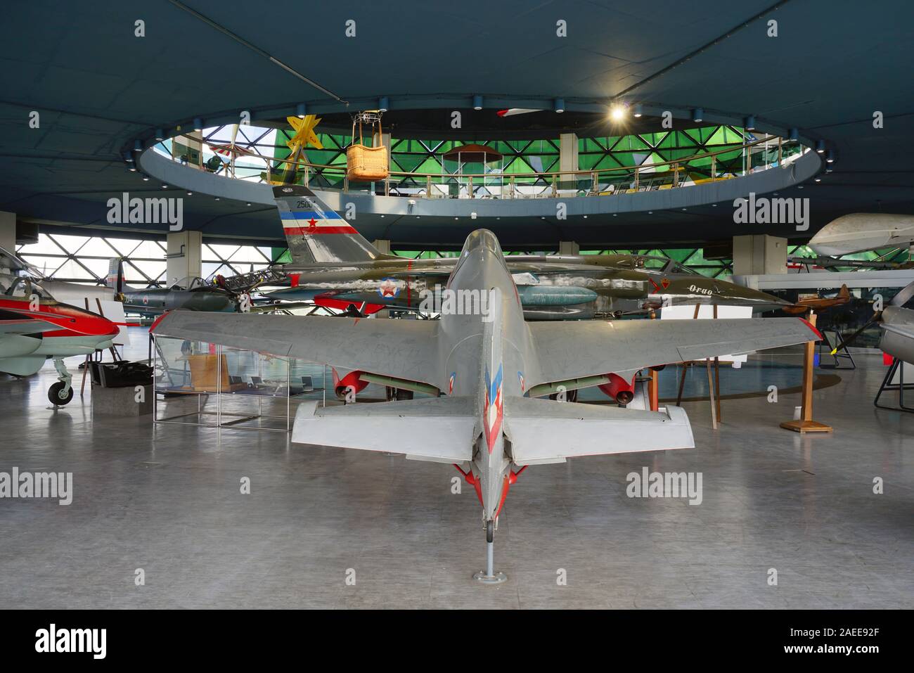 Belgrad, SERBIEN-19 Jun 2019 - Blick auf das Wahrzeichen Aeronautical Museum Belgrad (Ehemaligen jugoslawischen Luftfahrttechnischen Museum) Neben der Belgrader Ni entfernt Stockfoto