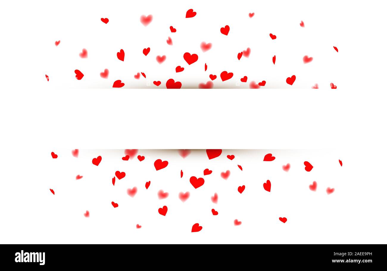 Papier Banner mit platzen Herz Konfetti Hintergrund Stock Vektor