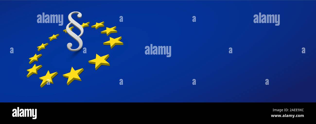 Räumliche Europa Fahne mit star Circle und Absatz Symbol Stock Vektor