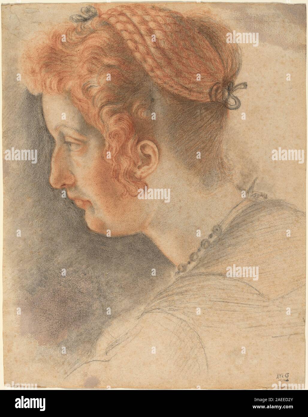 Italienische des 16. Jahrhunderts, Kopf einer Frau Kopf einer Frau Stockfoto