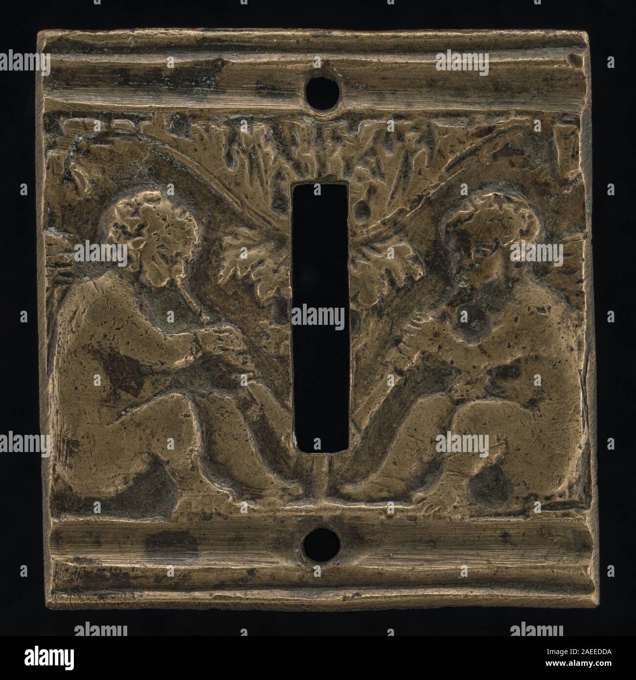 Italienisch 16. Jahrhundert, zwei Amoretten mit Flöten, aus dem 16. Jahrhundert zwei Amoretten mit Flöten; 16. Datum Stockfoto