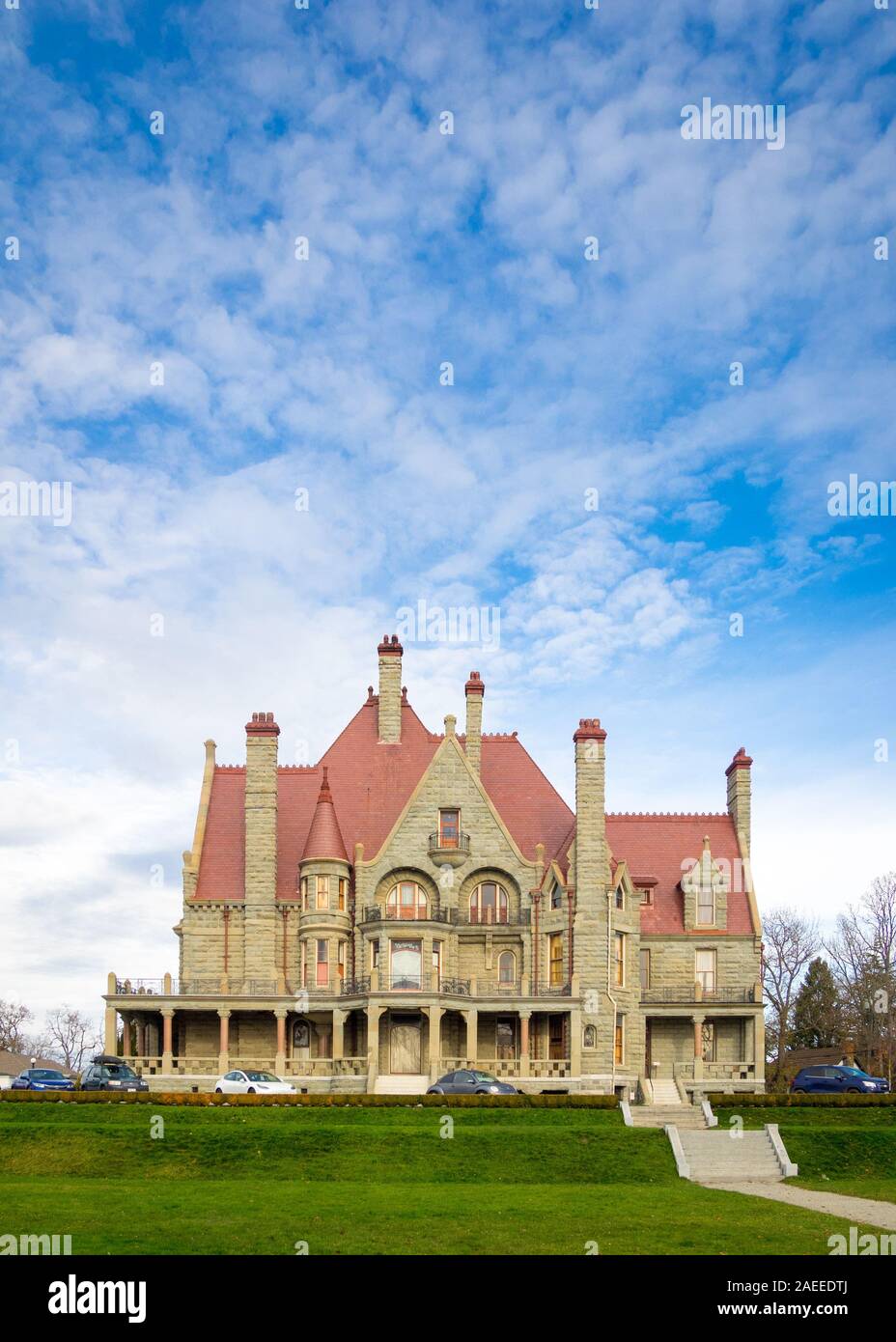 Craigdarroch Castle, einer historischen, viktorianischen Schottischen Herrschaftliche Villa in Victoria, British Columbia, Kanada, Stockfoto