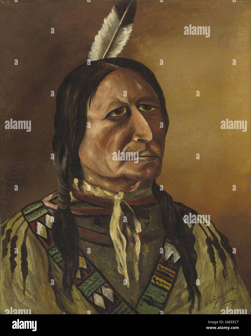 JW Bradshaw, der Plains Indianer, vierten Quartal 19 Plains Indianer; im vierten Quartal 19. Stockfoto