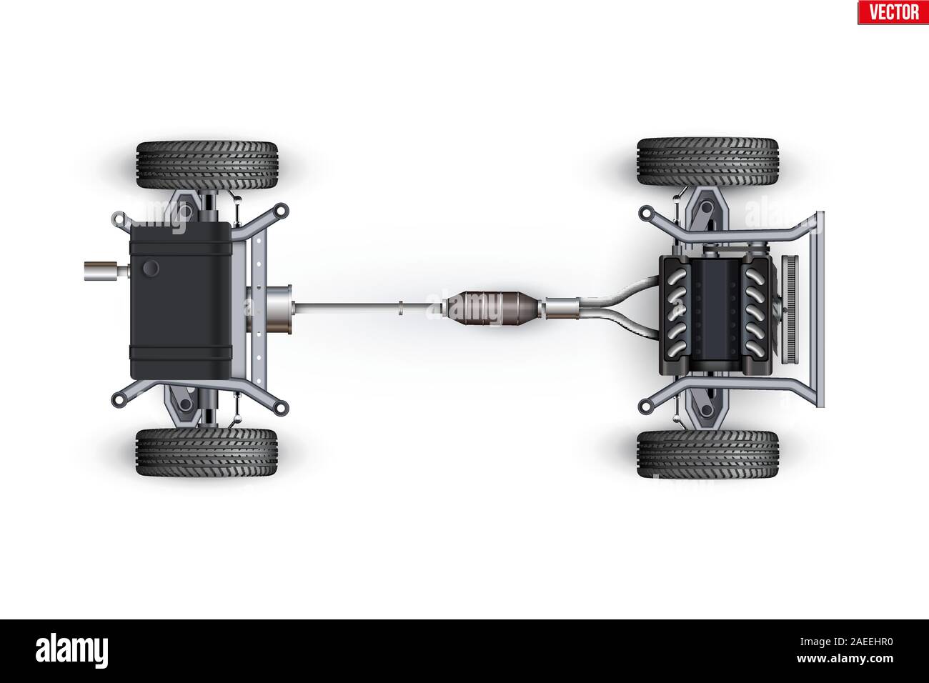 Auto Unibody Rolling Chassis Stock Vektor