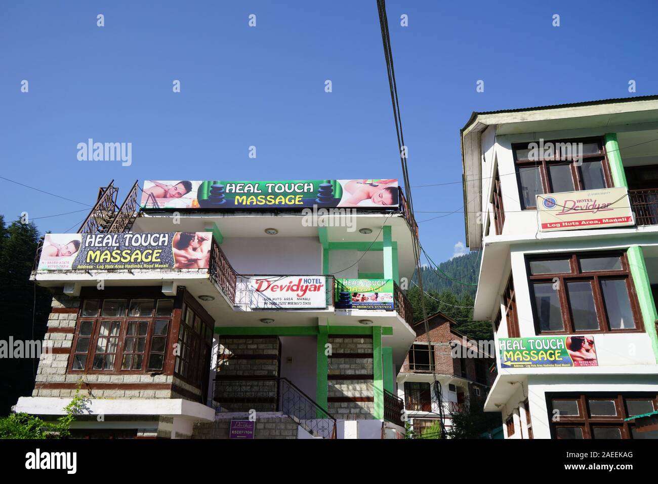 Massage horten, Manali, Himachal Pradesh, Indien, Asien Stockfoto