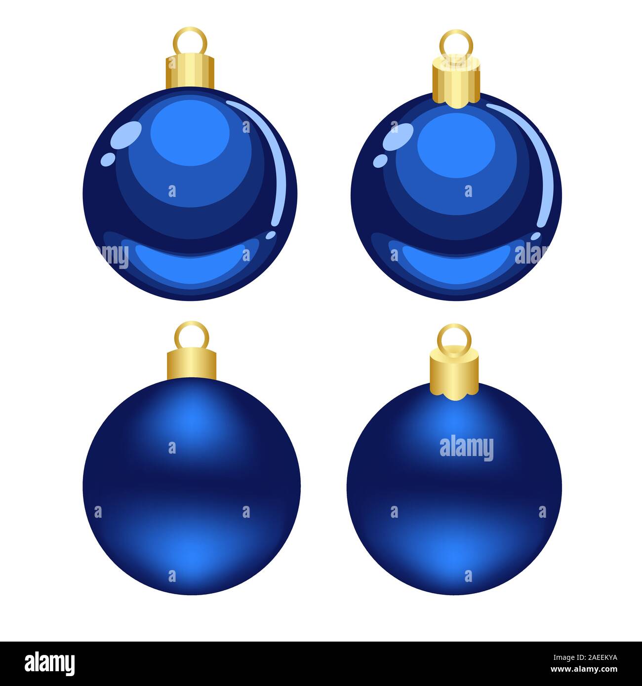 Weihnachten blau Cartoon und mesh Vektor Ornamente auf weißem Hintergrund Stock Vektor