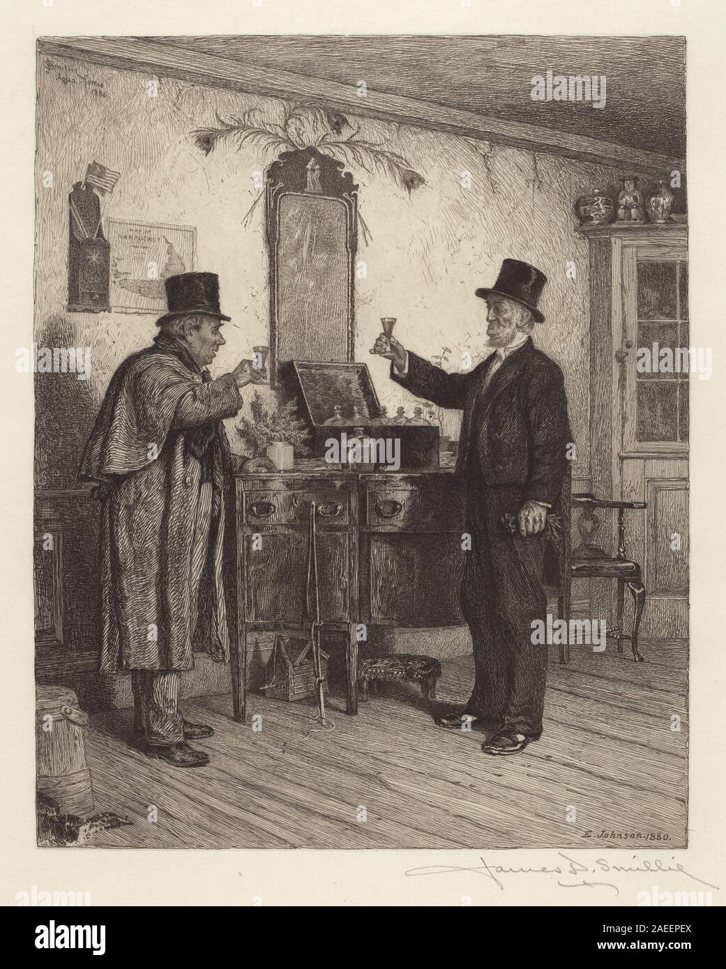 James David Smillie, ein Glas mit der Squire, 1886 ein Glas mit den Squire; 1886 Datum Stockfoto