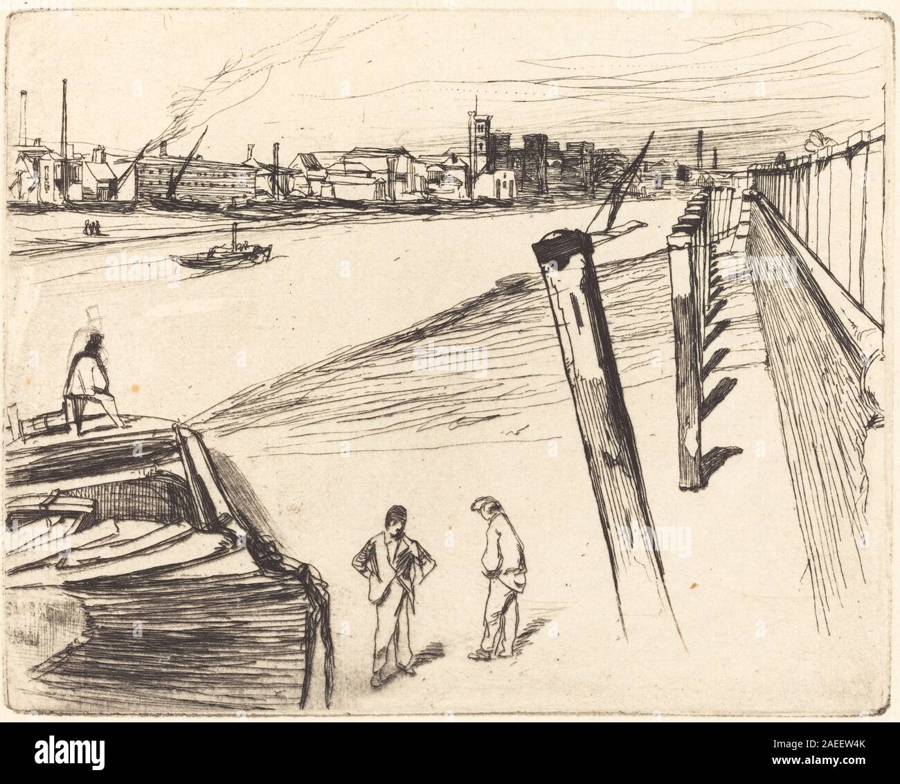 James McNeill Whistler, Millbank, 1861 Millbank; 1861 Datum Stockfoto