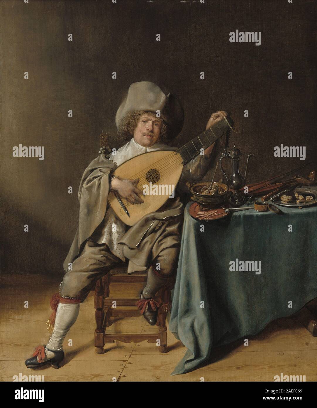 Jan Miense Molenaer, Selbstbildnis als Lautenspieler, c 1636-1637 Selbstbildnis als Lautenspieler; c. 1636/1637 Stockfoto