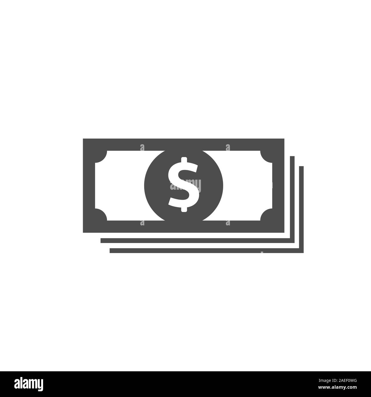 Einfache Dollar banknote Symbole. Geld Zeichen isoliert, Vektor, Abbildung Stock Vektor