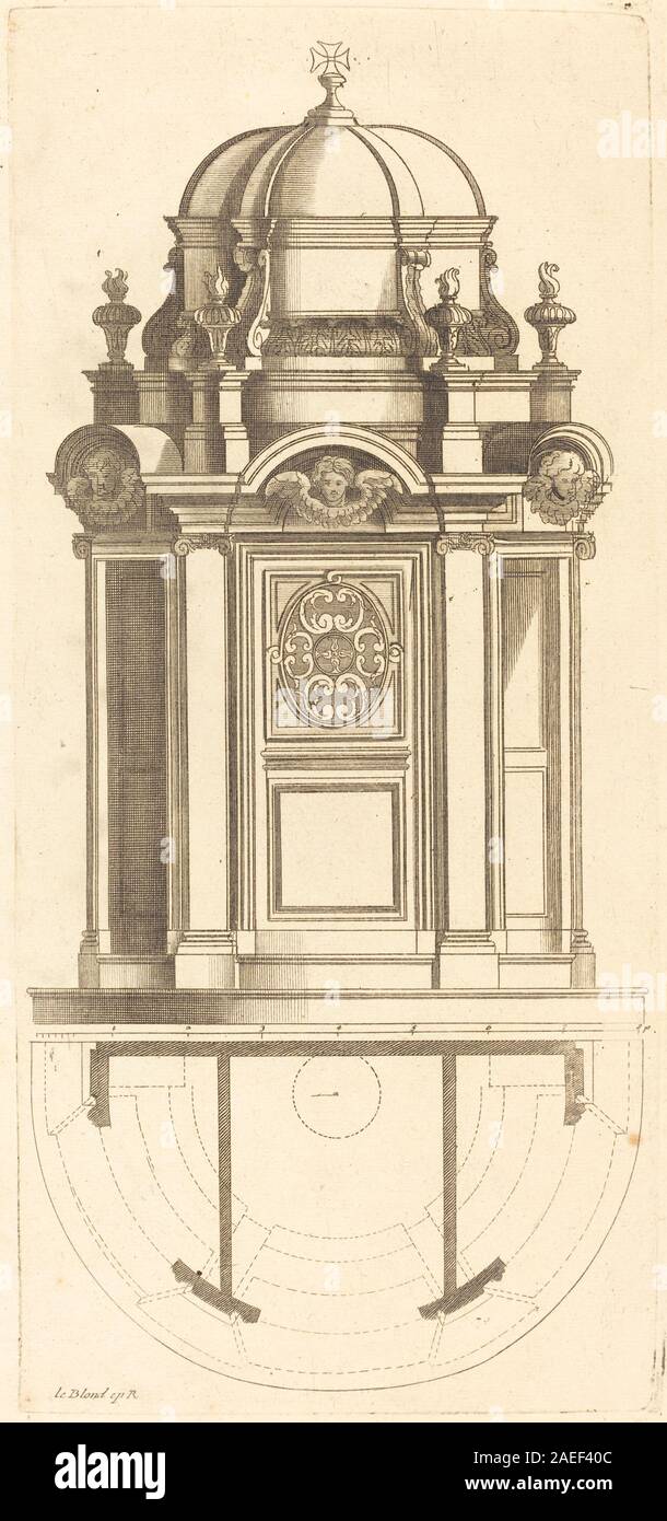 Jean Le Blond, Plan et Erhöhung des plus beaux confessionnaux de Paris, Tres fidelemant mesure, veröffentlicht 1688 Plan et Erhöhung des plus beaux confessionnaux de Paris, Tres fidelemant mesure; veröffentlichte 1688 Stockfoto