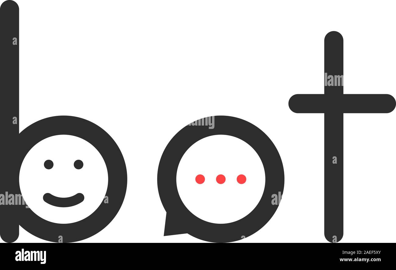 Einfache chatbot Logo wie Schriftzug Stock Vektor