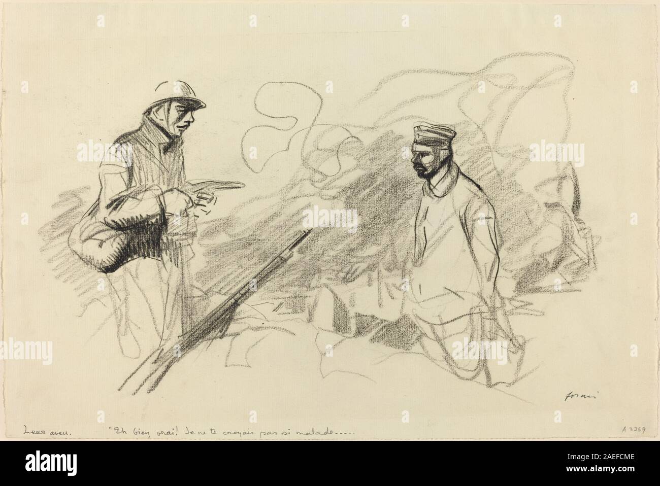 Jean-Louis Forain, Poilu Anerkennung deutscher Soldat, wahrscheinlich 1918 Poilu Anerkennung deutscher Soldat; wahrscheinlich 1918 Stockfoto