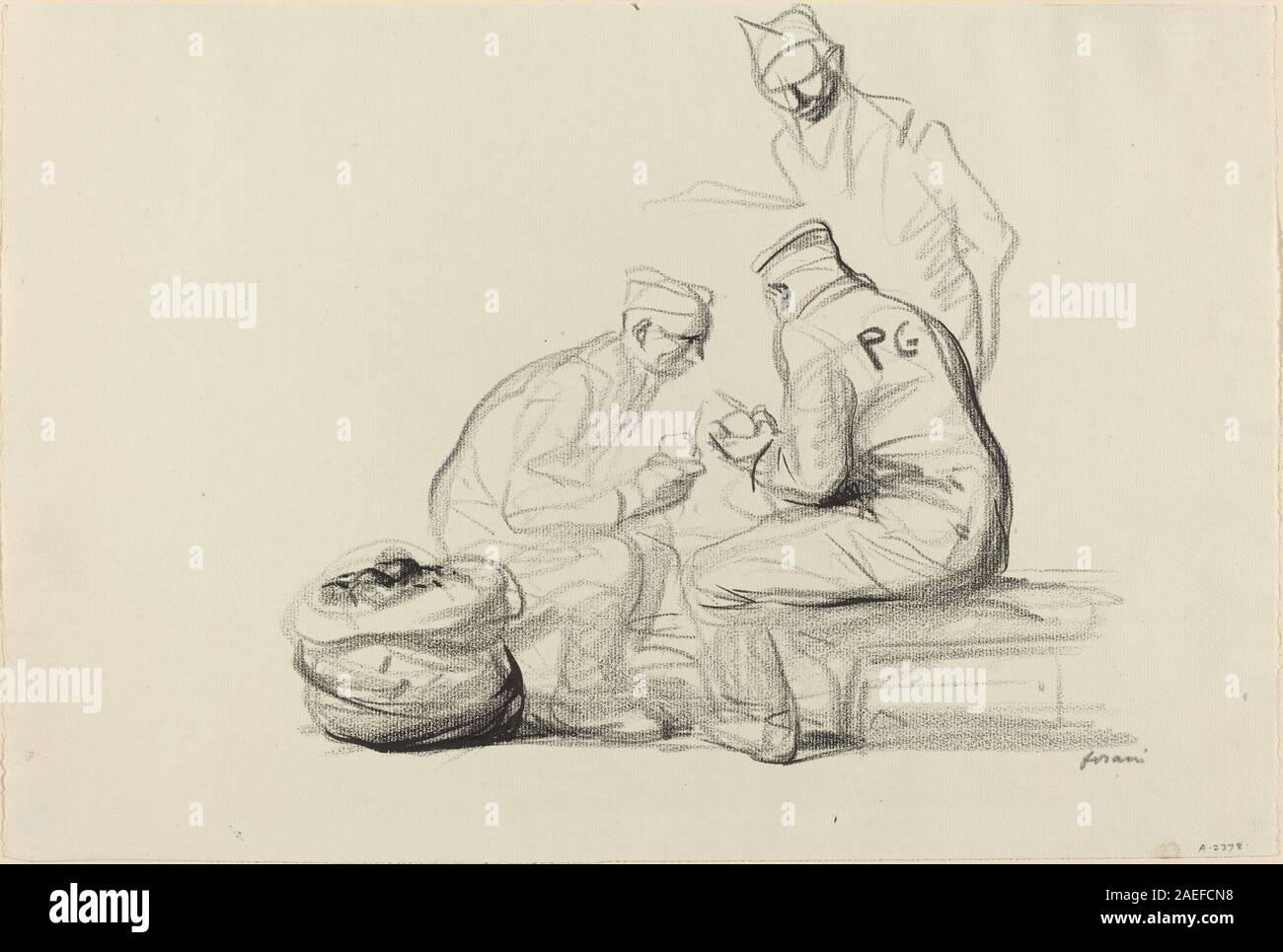 Jean-Louis Forain, Poilu und deutschen Gefangenen, c 1914-1919 Poilu und deutsche Kriegsgefangene; c. 1914/1919 Stockfoto