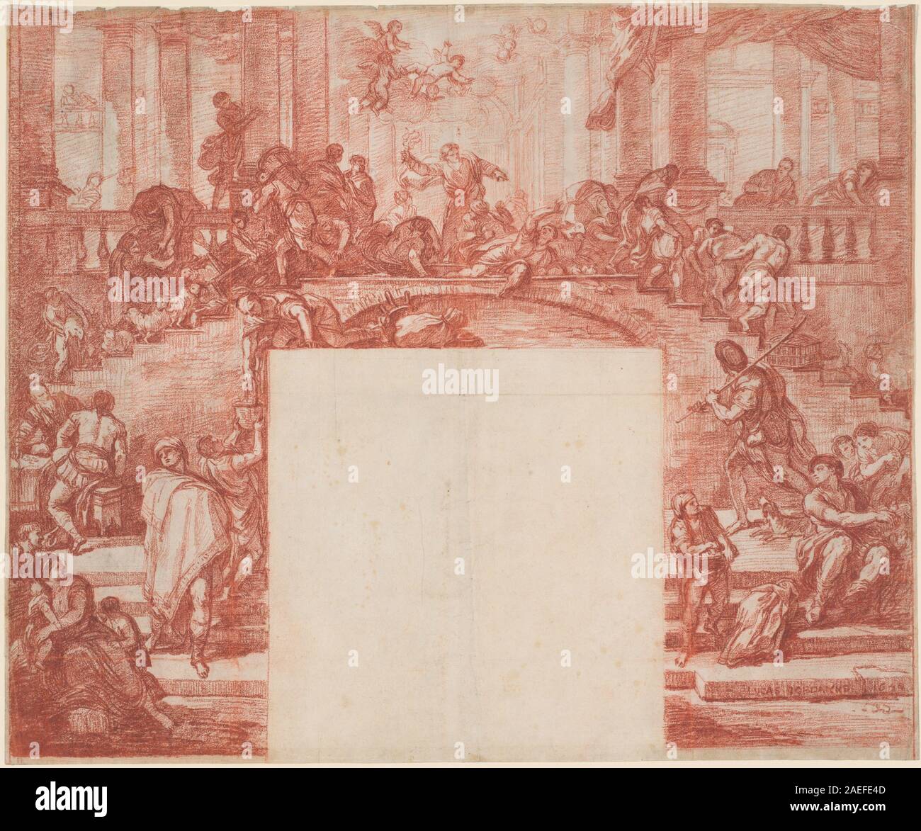 Jean-Robert Ango nach Luca Giordano, Christus reinigt den Tempel (nach Luca Giordano), 1760s Christus reinigt den Tempel (nach Luca Giordano); 1760 s Datum Stockfoto