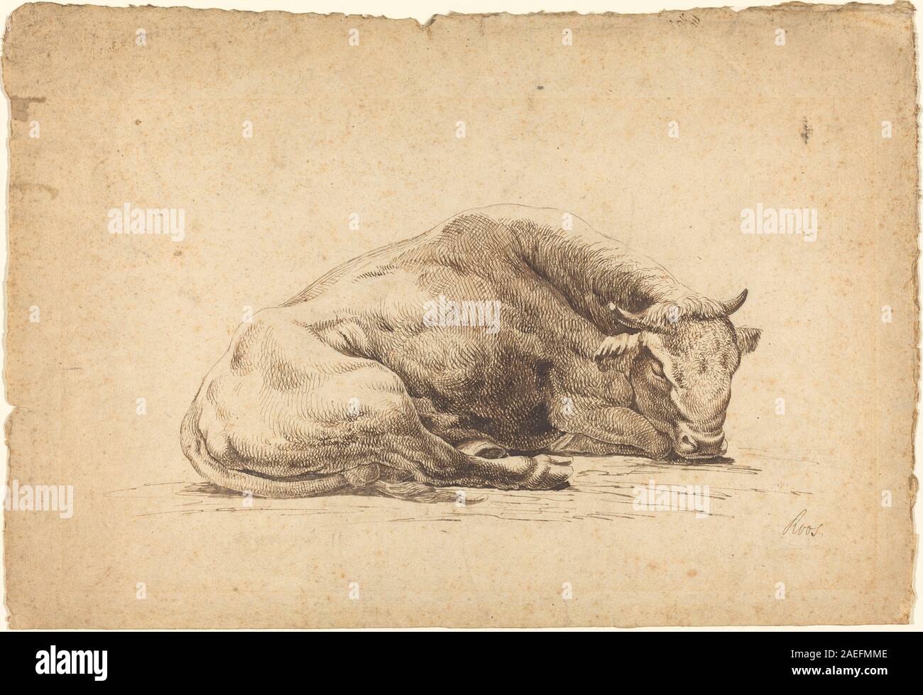 Johann Heinrich Roos, ein Stier Schlafen, c 1672 ein Stier Schlaf; circa 1672 Datum Stockfoto