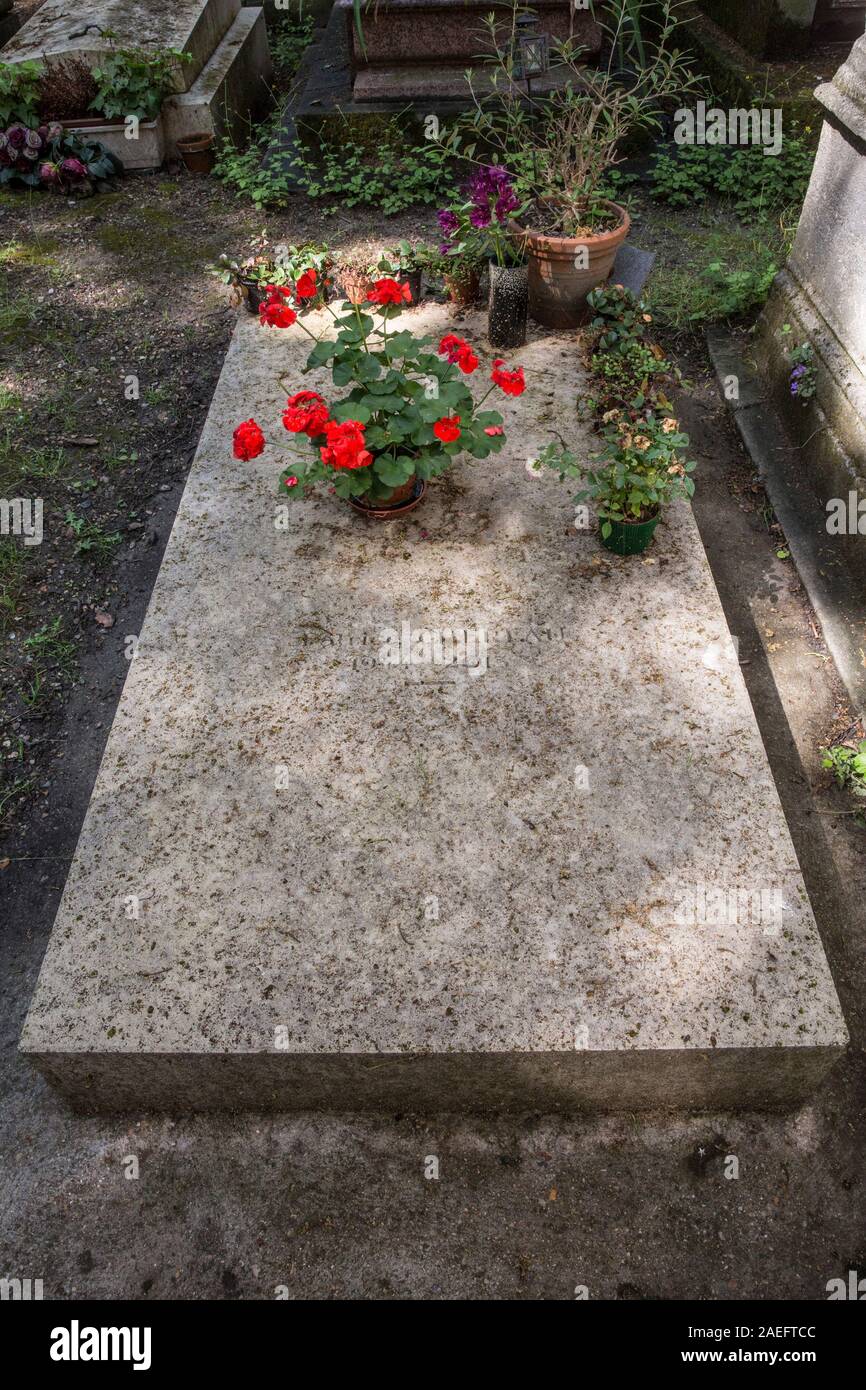 PERE Lachaise Friedhof, berühmten GRÄBER, PARIS Stockfoto