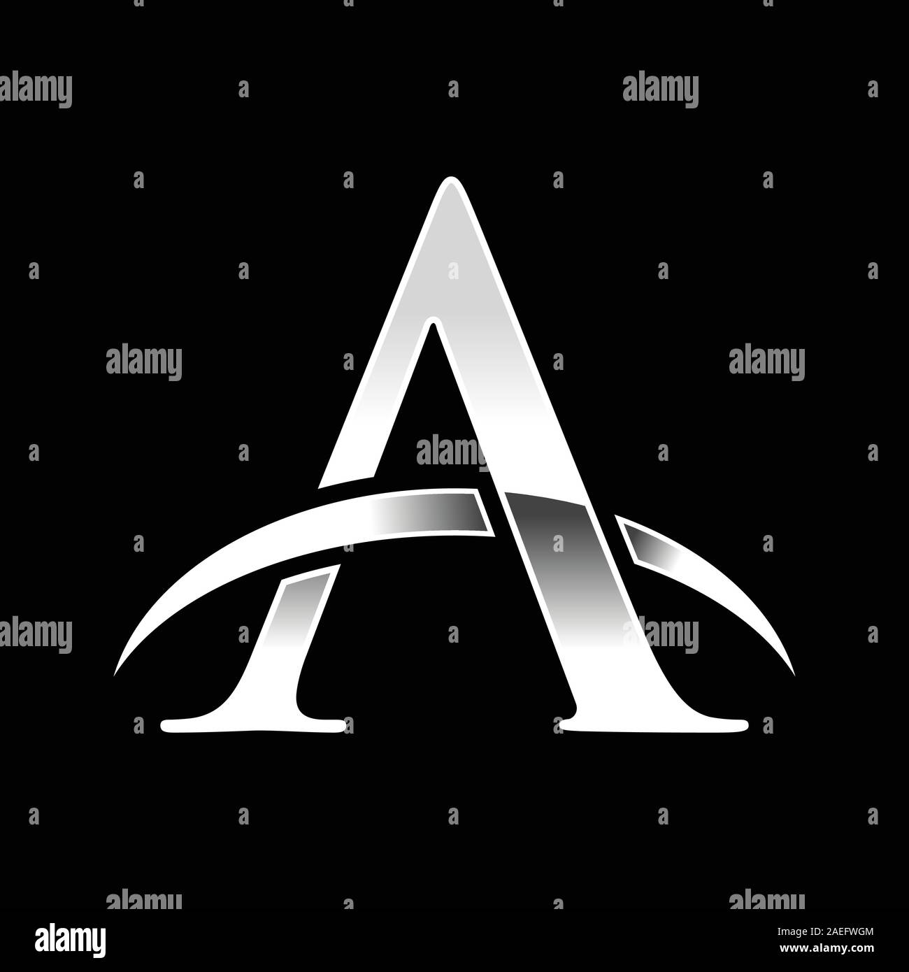 Silber Erste ein Lettermark Skyline Horizont Vektor Symbol Grafik logo Icon Design Vorlage Stock Vektor