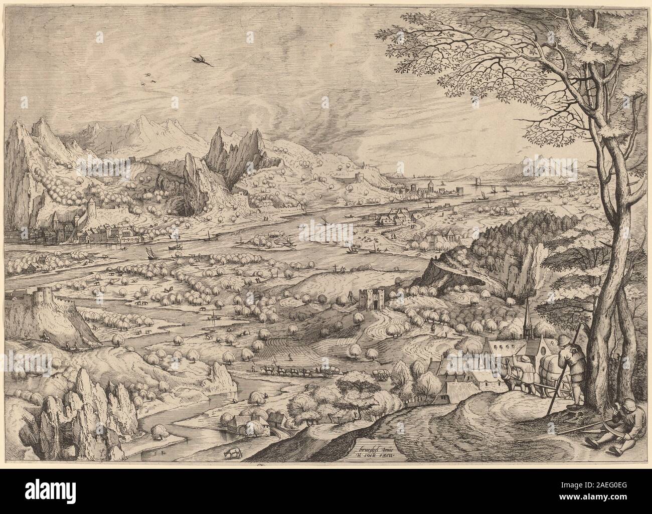 Johannes und Lucas van Doetechum nach Pieter Brueghel der Ältere, Solicitudo Rustica (Rustikal betrifft), c 1555-1557 Solicitudo Rustica (Rustikal betrifft); c. 1555/1557 Stockfoto