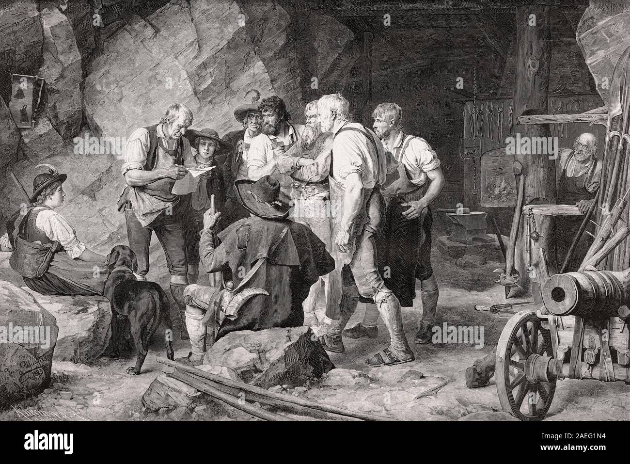 Sitzung der Freiheit, fighter, Tiroler Rebellion, 1809 Stockfoto