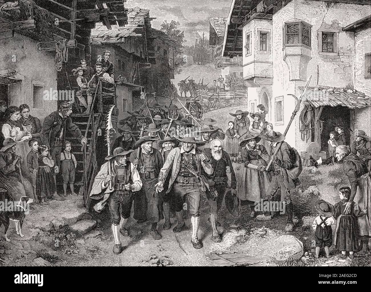 Sitzung der Freiheit, fighter, Tiroler Rebellion, 1809 Stockfoto