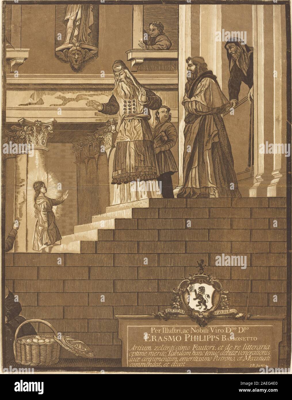 John Baptist Jackson, Präsentation der Jungfrau im Tempel, 1742 Präsentation der Jungfrau im Tempel; 1742 Datum Stockfoto