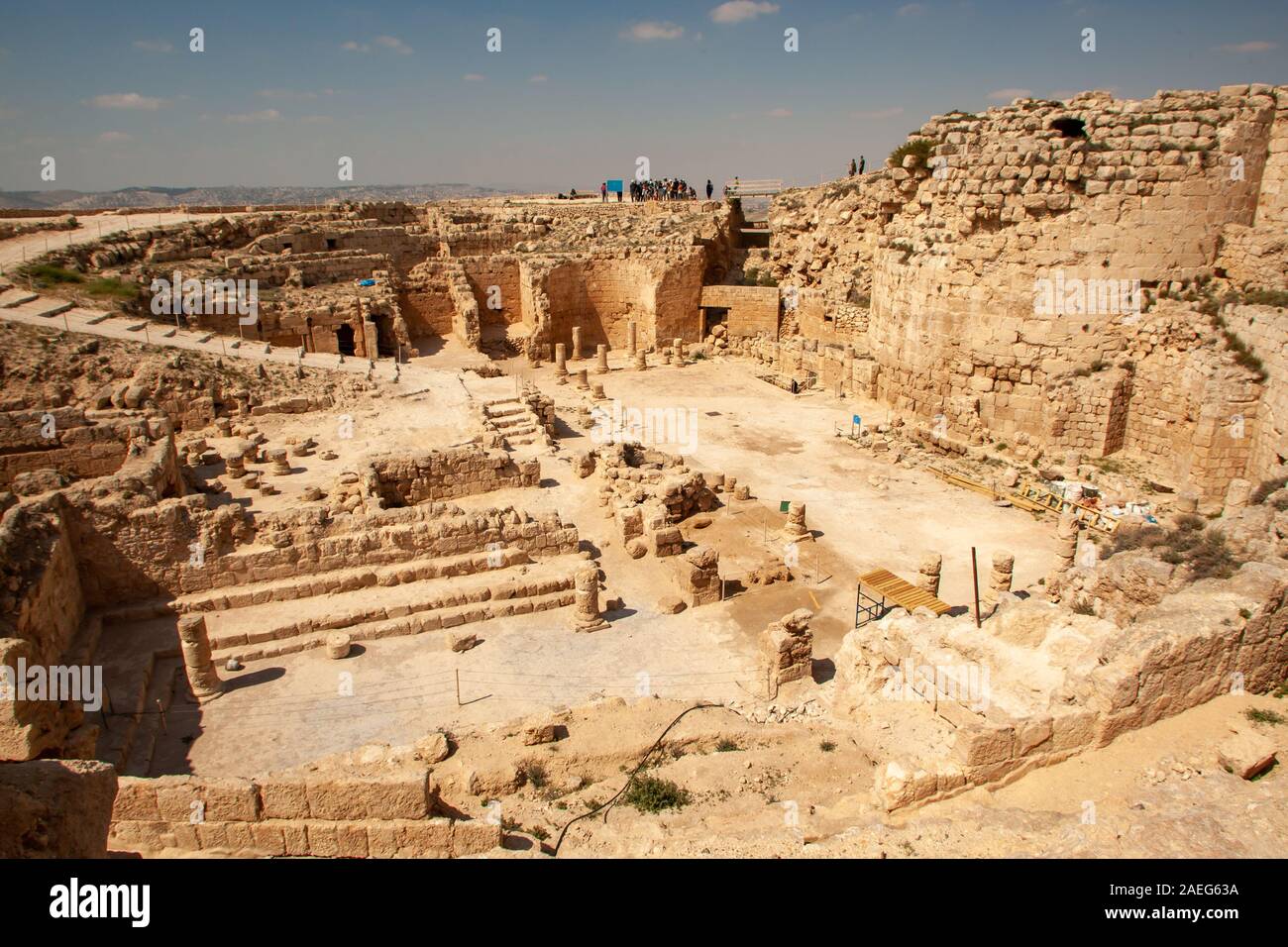 Israel, Westjordanland, Judaea, Herodion eine Burg von König Herodes 20 B.C.E Reste der Burg gebaut Stockfoto