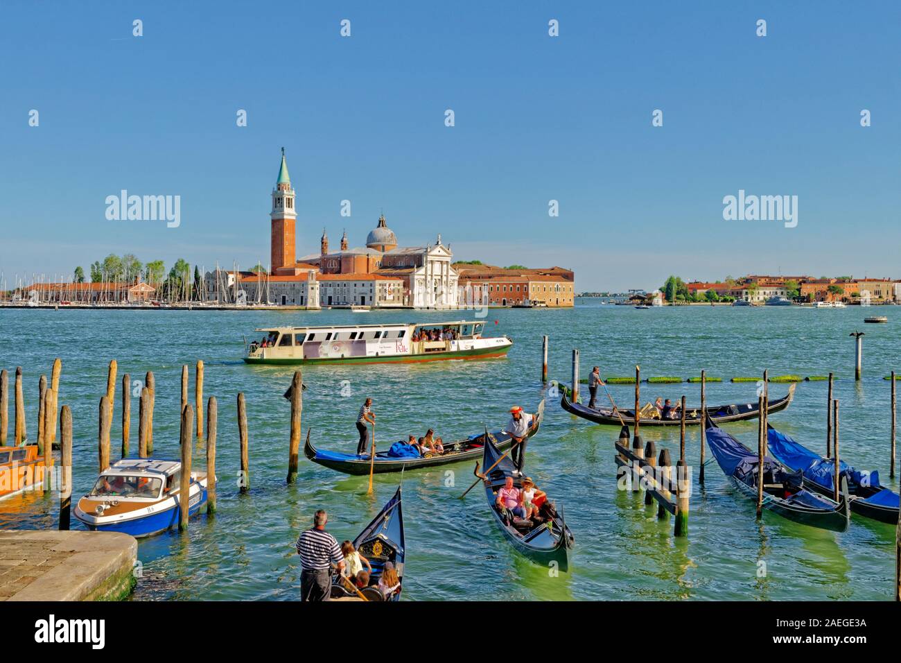 Ufer des Canale della Giudecca, Venedig, Italien. Stockfoto