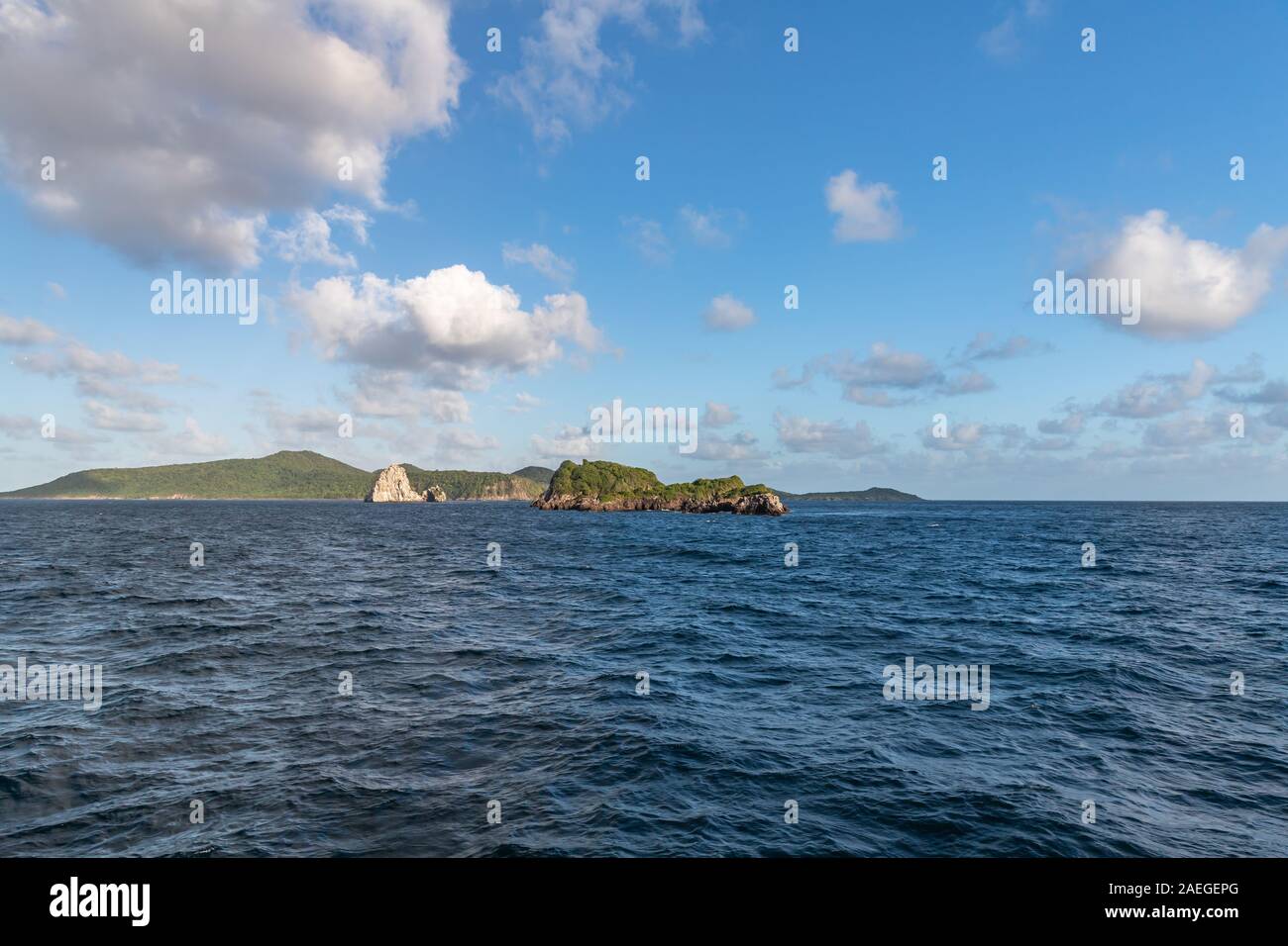Unbewohnte Inseln in der Nähe von Carriacou, Grenada Stockfoto