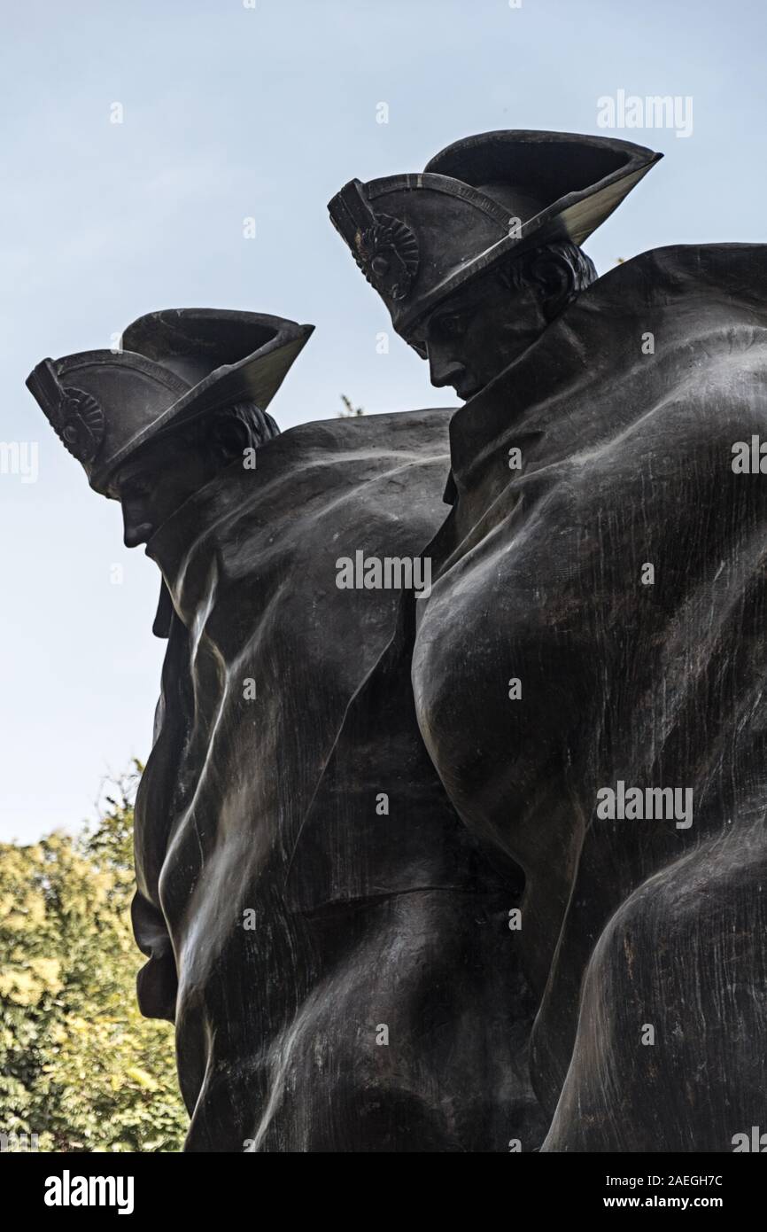 Rom, Italien, 03.Oktober, 2018: Denkmal feiert den 200. Jahrestag der 'Carabinieri', die bronzene Denkmal reproduziert die berühmte Skulptur der Flor Stockfoto