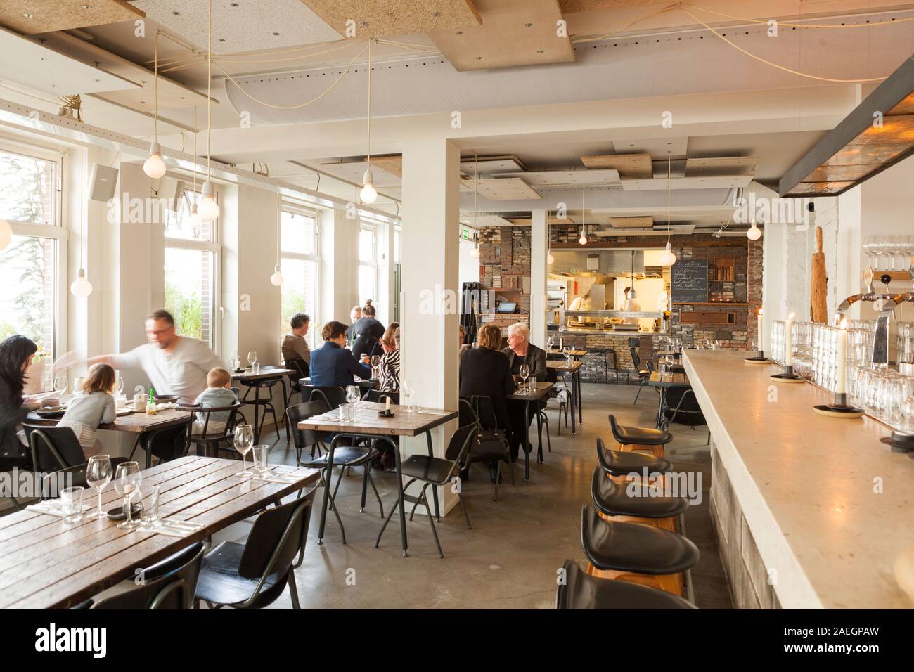 Innenbereich des Restaurants Wilde Zwijnen, Amsterdam, Niederlande Stockfoto