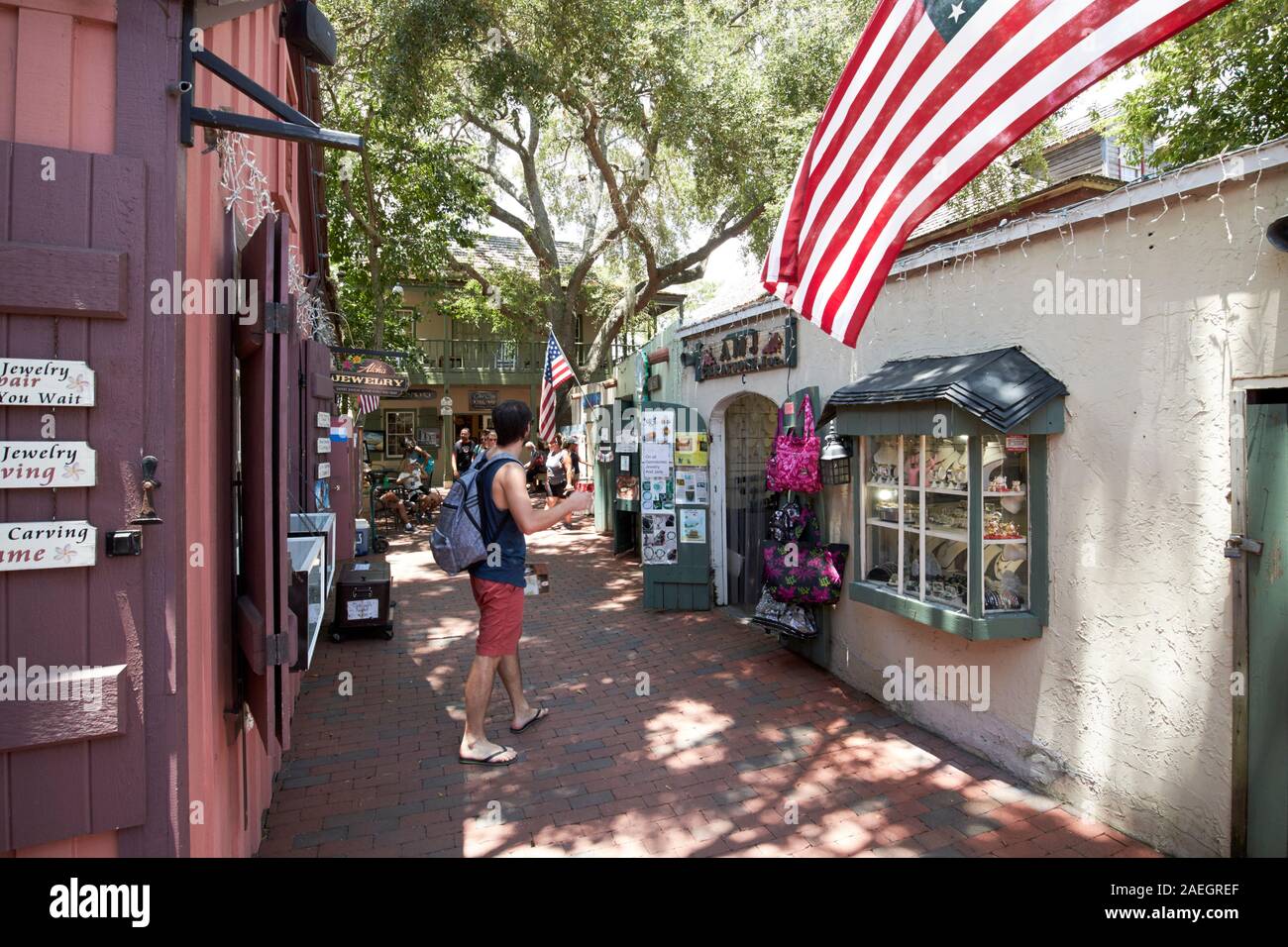 Arcade für professionelle Handwerker und Handwerker Shopping bereich St Augustine florida usa Stockfoto