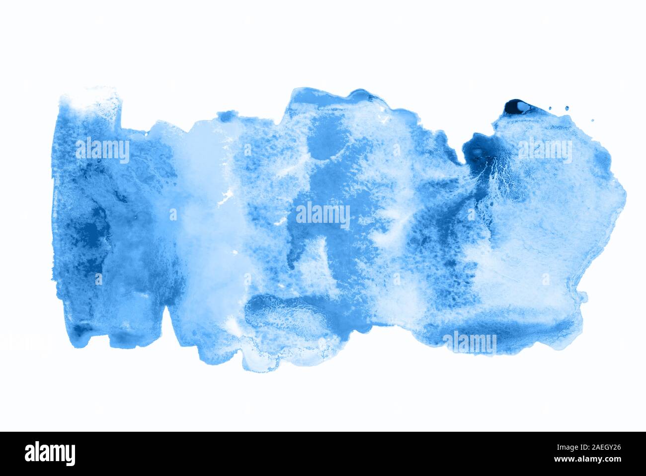 Abstrakte Aquarell Hintergrund mit blauen Flecken. Stockfoto