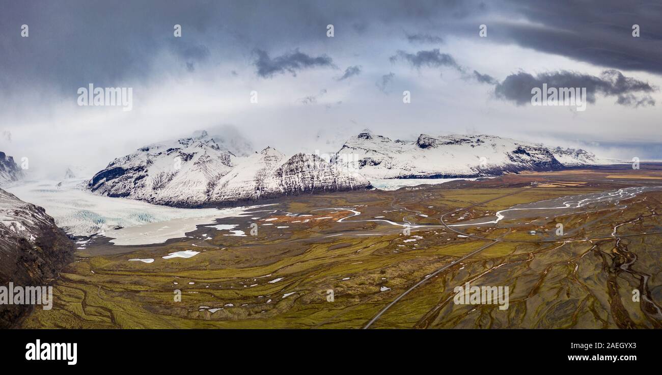 Skaftafellsjokull Gletscher Vatnajökull National Park, Island. Weltkulturerbe der UNESCO Stockfoto