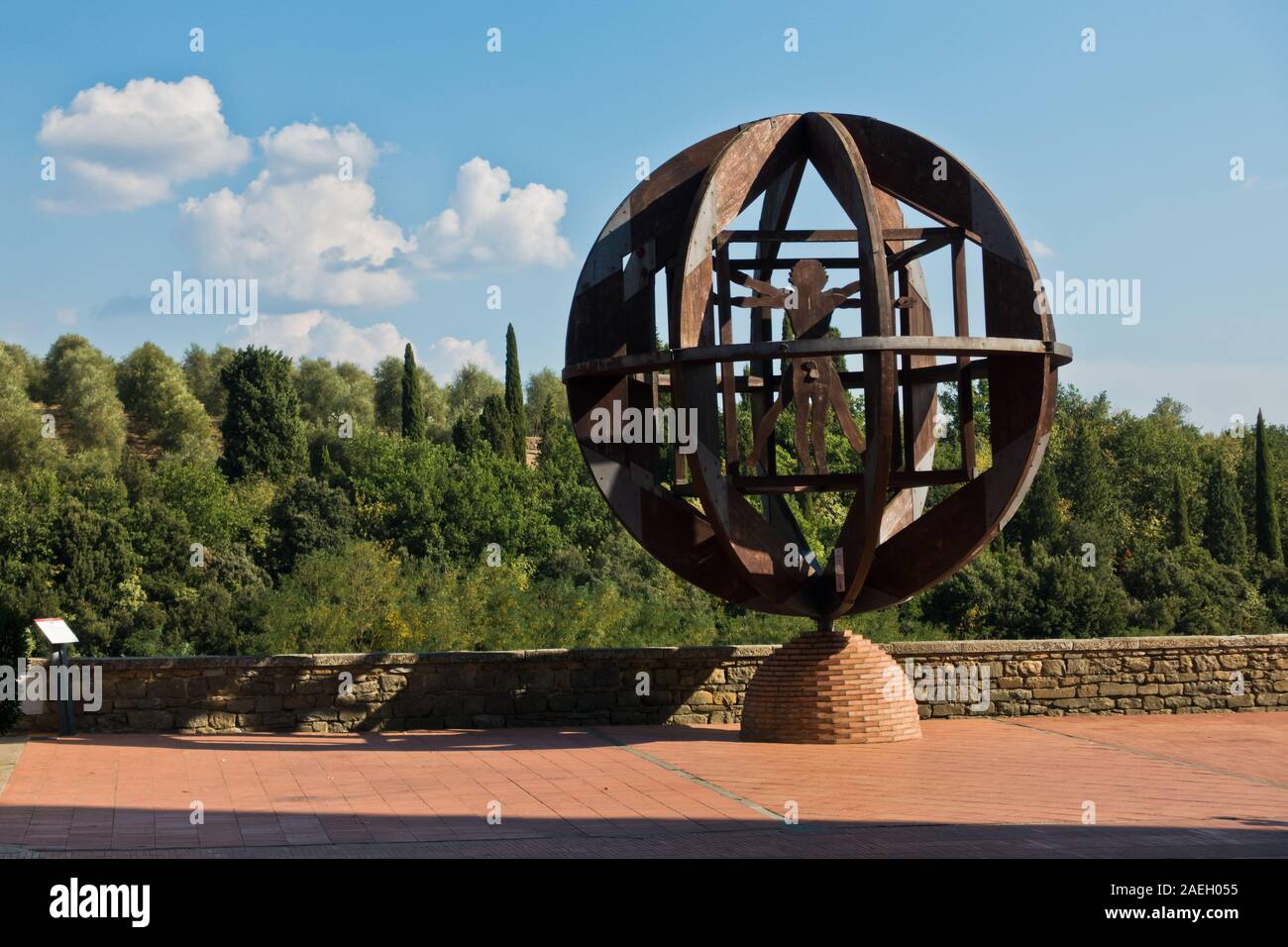 Denkmal vor Leonardno da Vinci museum in Vinci, Toskana, Italien Stockfoto