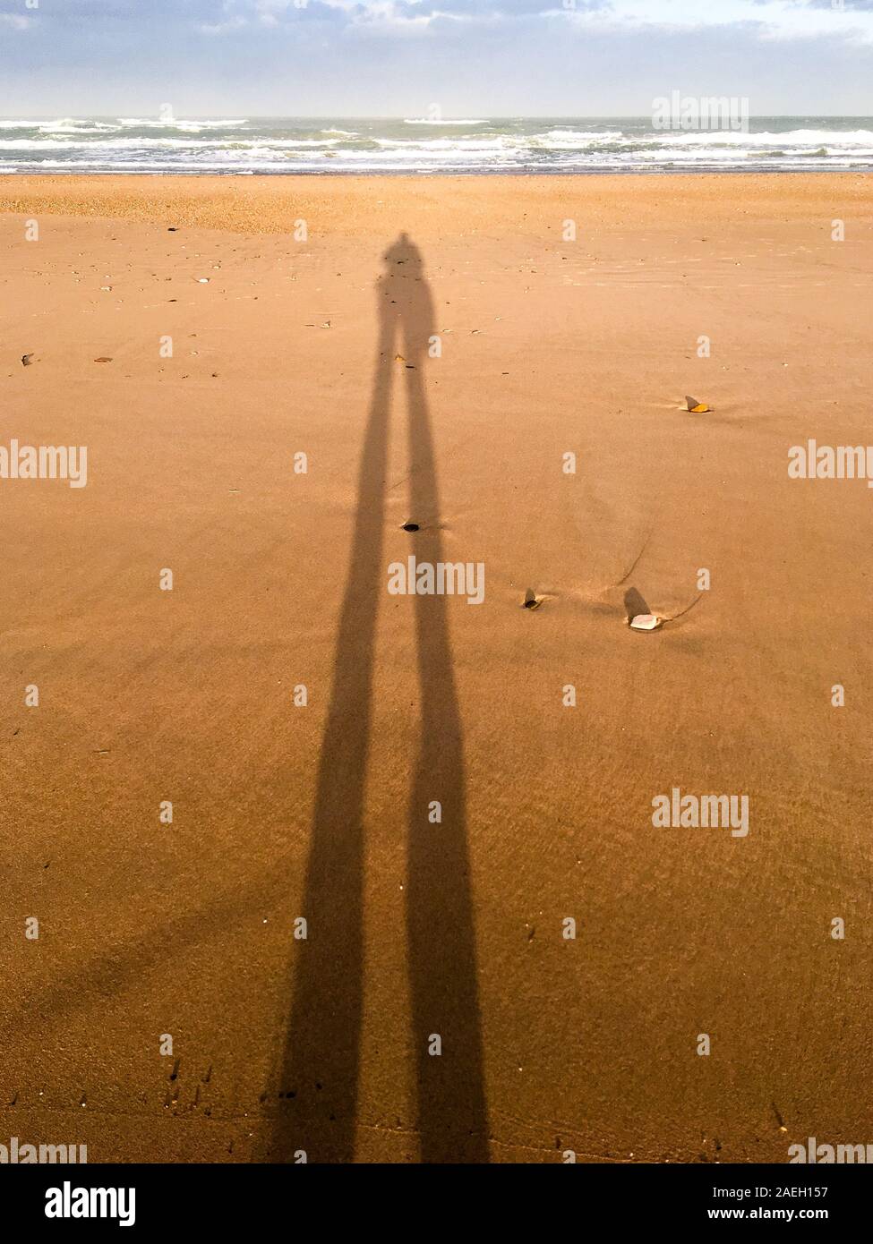 Schatten des Fotografen, Bidart, Aquitanien, Frankreich Stockfoto