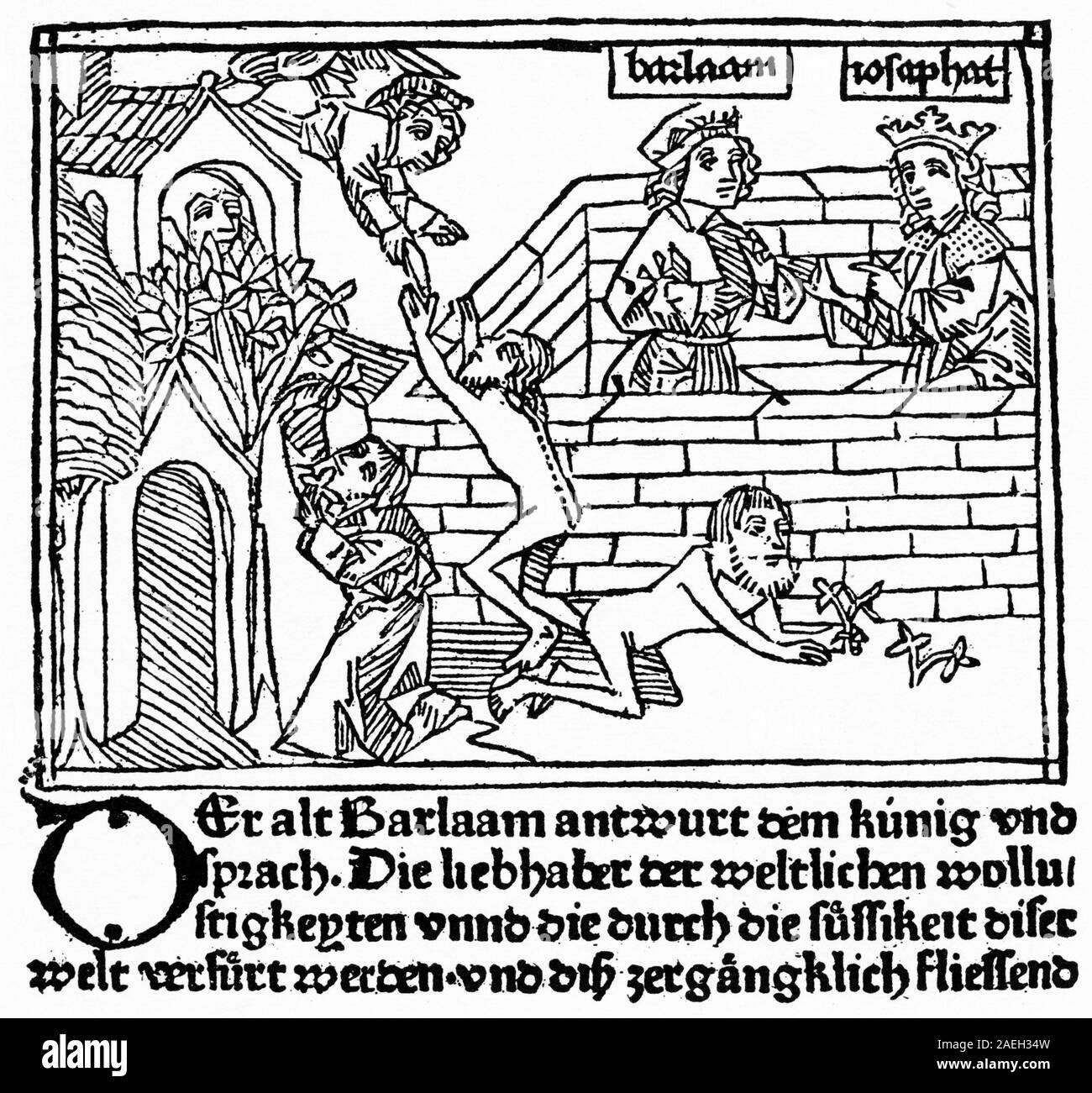 Gravur von einem populären Buch in Luthers Zeit der Reformation veröffentlicht. Stockfoto