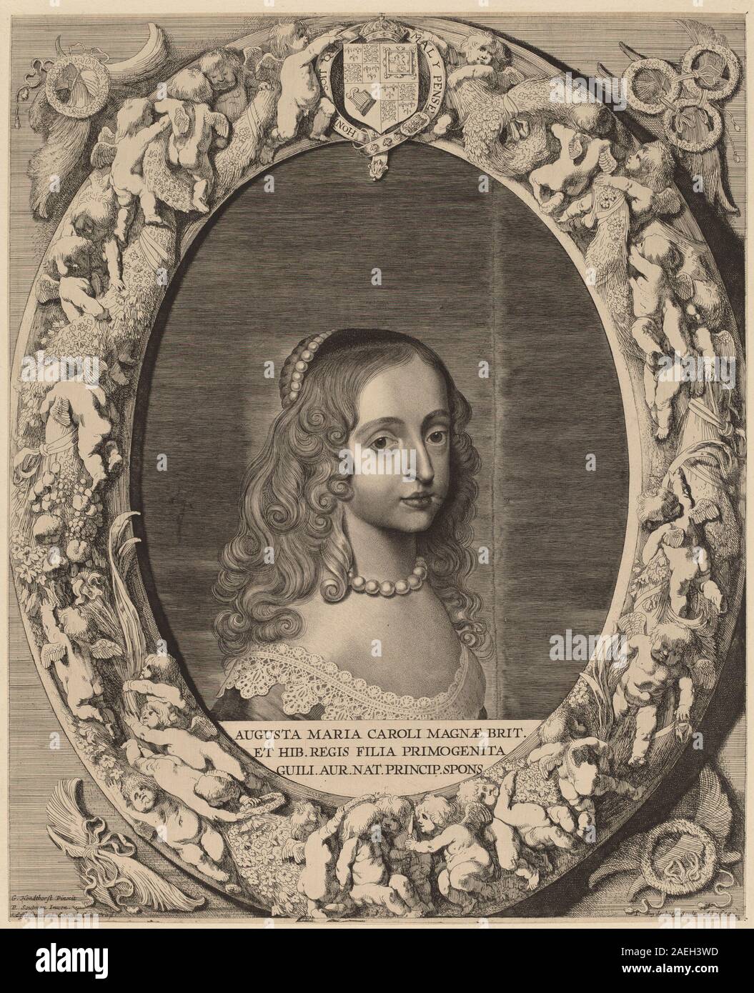 Jonas Suyderhoff nach Gerrit van Honthorst, ich Maria Stuart, 1643 ich Maria Stuart; 1643 Datum Stockfoto
