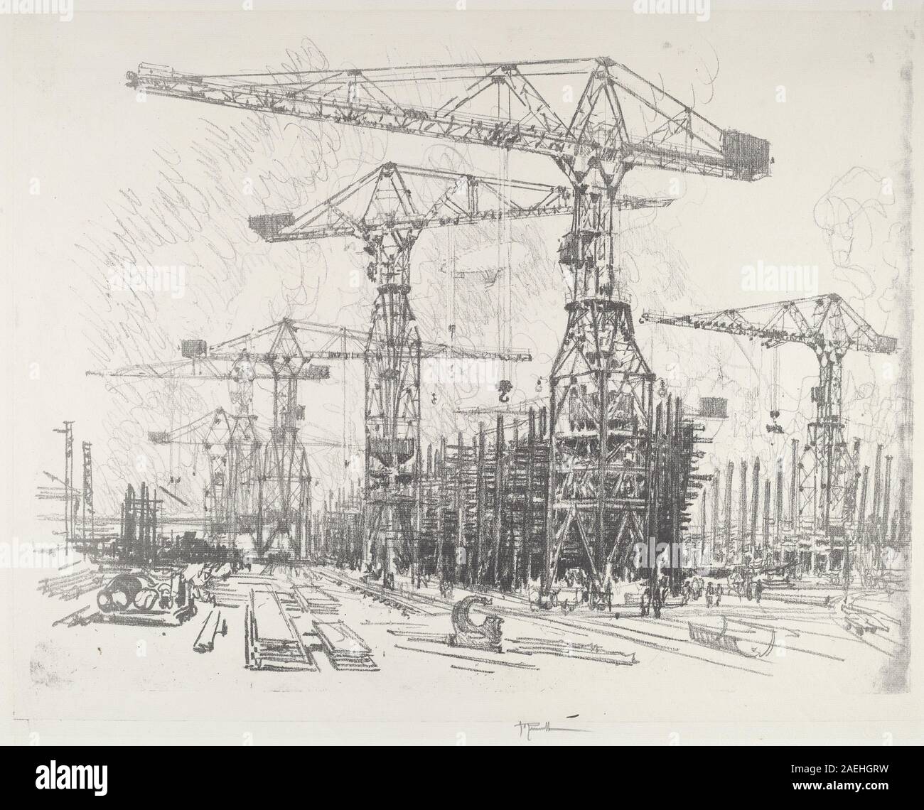 Joseph Pennell, die alte Werft, 1916 die Alte Werft; 1916 Datum Stockfoto