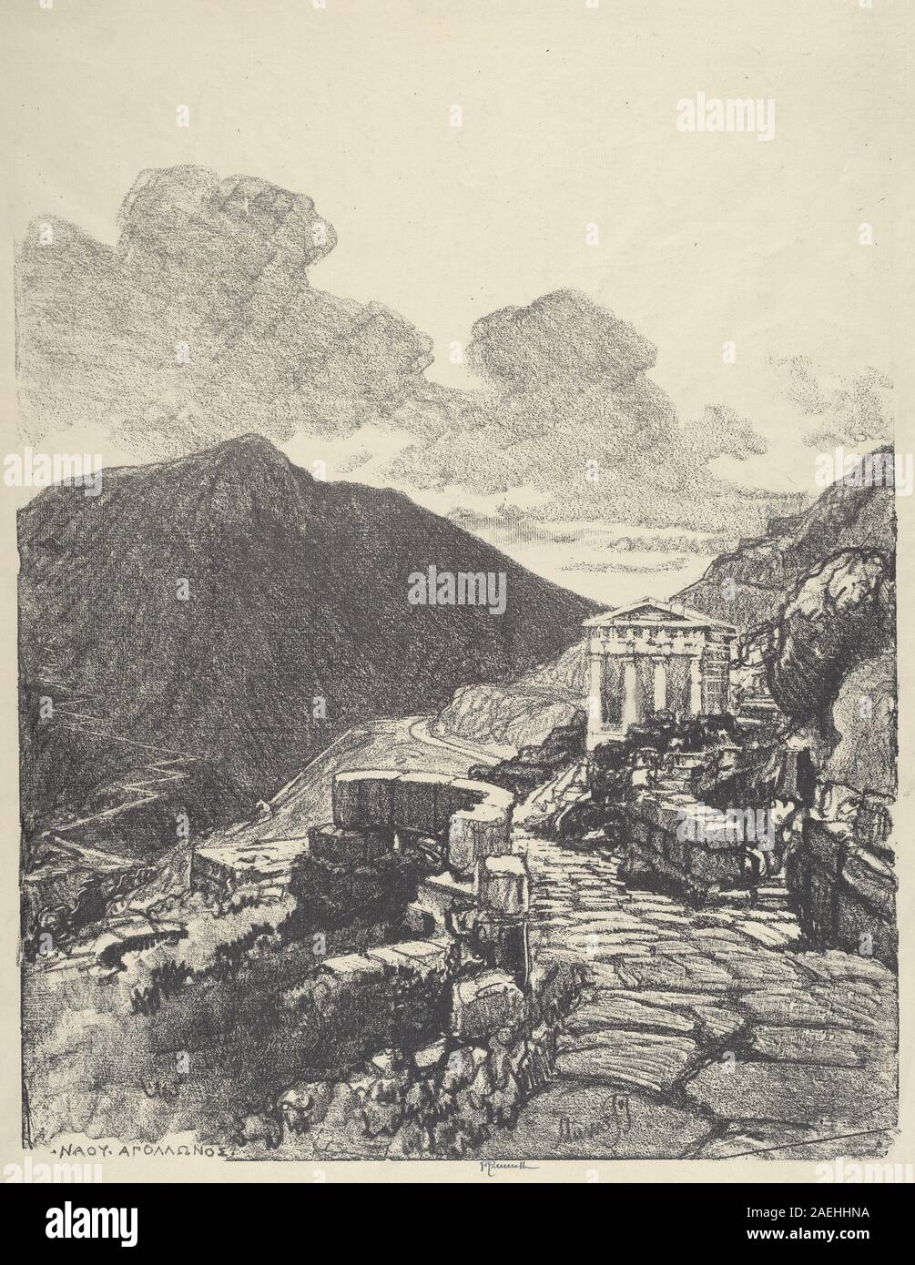 Joseph Pennell, die Schatzkammer von Athen, Delphi, 1913 Die Schatzkammer von Athen, Delphi; 1913 Datum Stockfoto