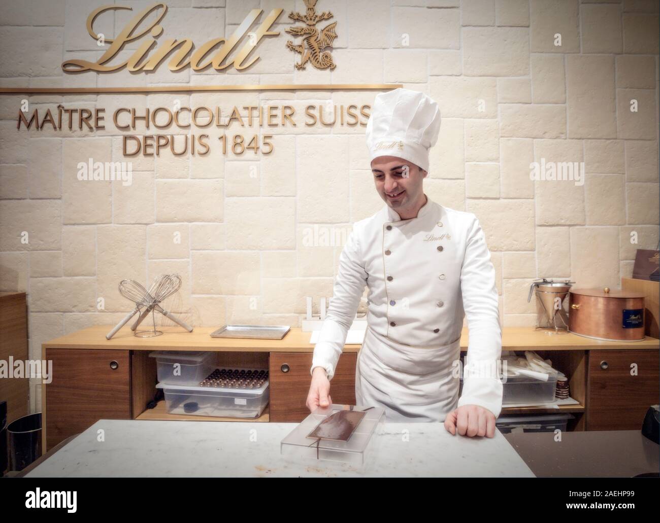 Italien Piemont Turin - Via Lagrange - Lindt Shop - Master Chocolatier Stockfoto